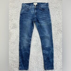 Current/Elliott Jeans Womens 27 The Ankle Skinny Chevelle Crinkle Low Rise Party